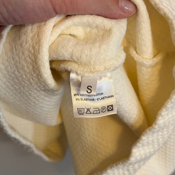 Anthropologie Ganni Textured Mini Dress Women S Cream Fit & Flare Short Sleeve - Picture 11 of 11